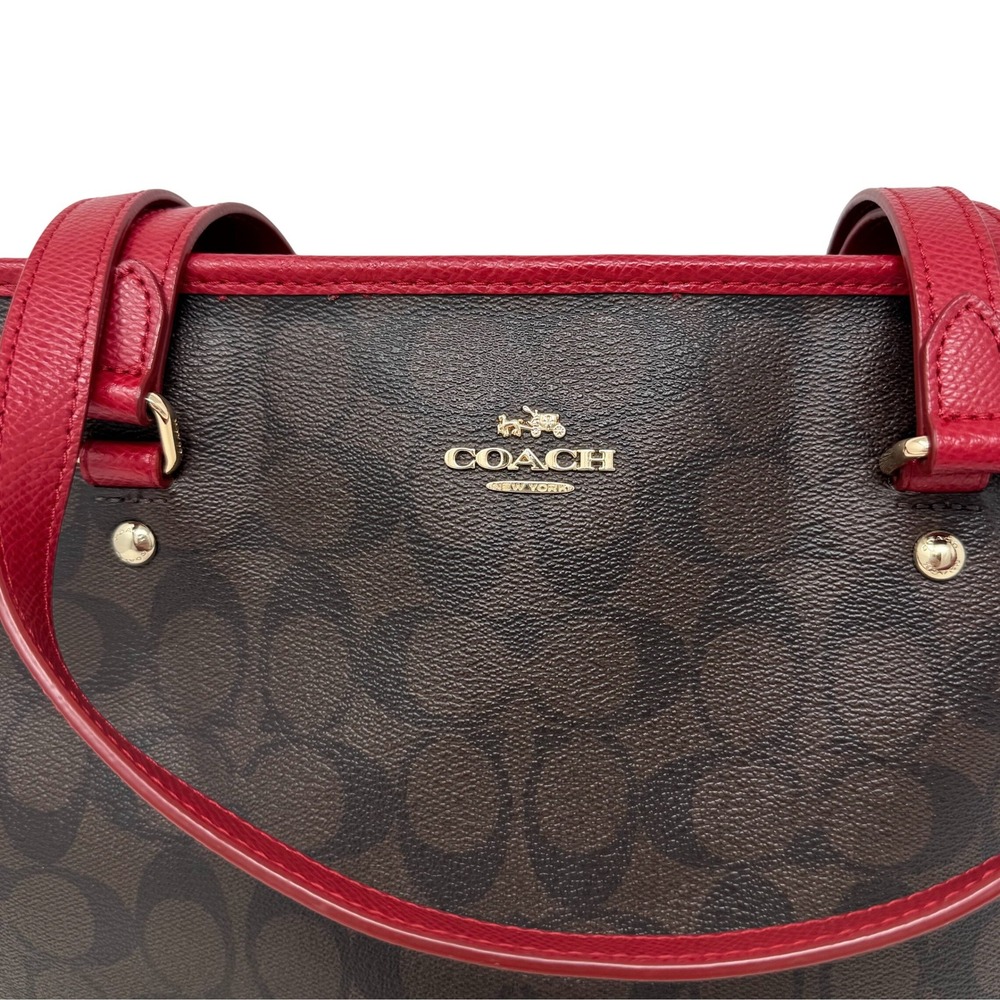 Coach Signature Zip Top Tote and Wristlet Wallet Set Brown Monogram C - Picture 3 of 16